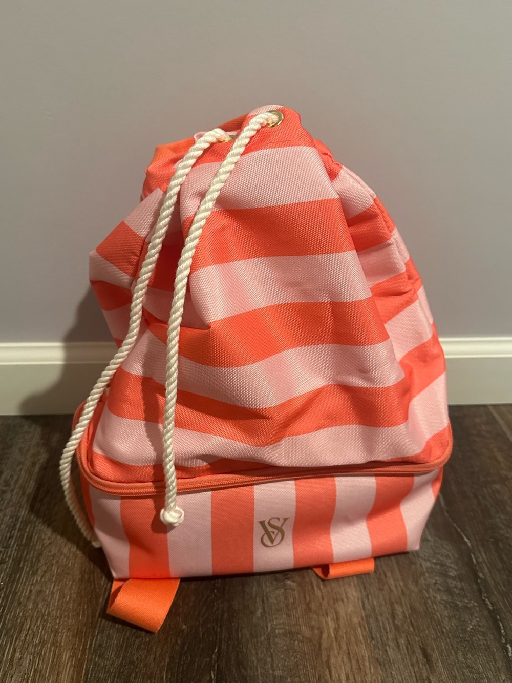 Victoria’s Secret Striped Beach Bag Backpack with Cooler